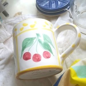 Mesa International Handcrafted In Italy Cherry Fruit Mug vintage 1989